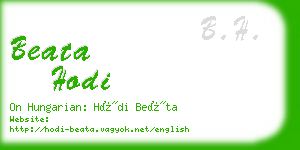 beata hodi business card